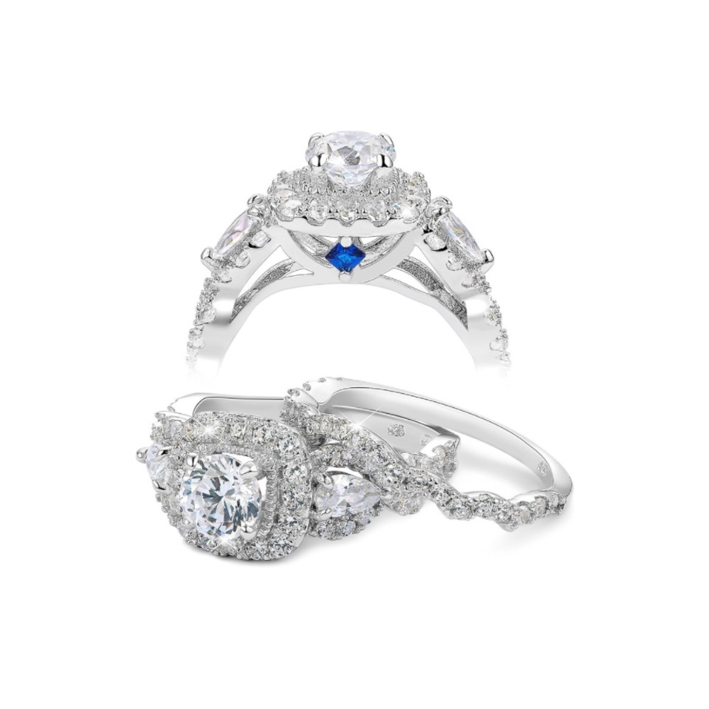 NIB moissanite 2.4 cttw wedding ring set